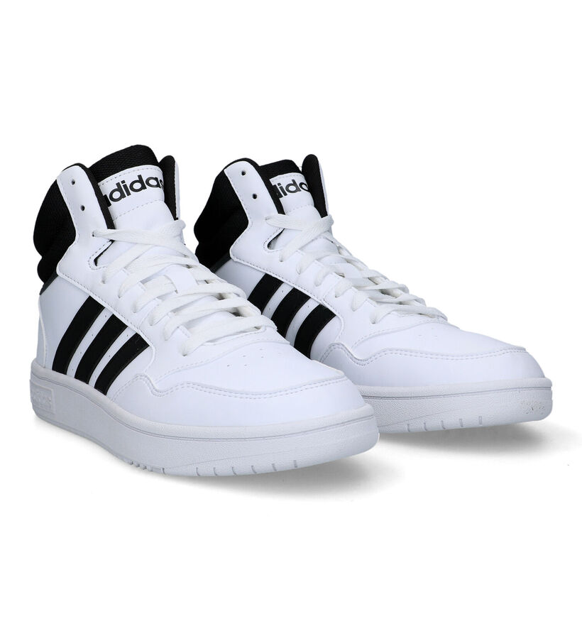adidas Hoops 3.0 Zwarte Sneakers in kunstleer (316565)