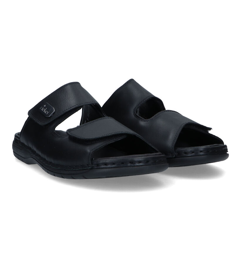 Rieker Nu-pieds casual en Noir pour hommes (339197)