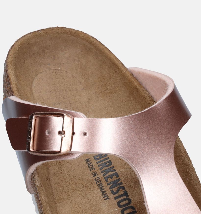 Birkenstock Gizeh Birko Flor Tongs en Or rosé pour filles (338076)