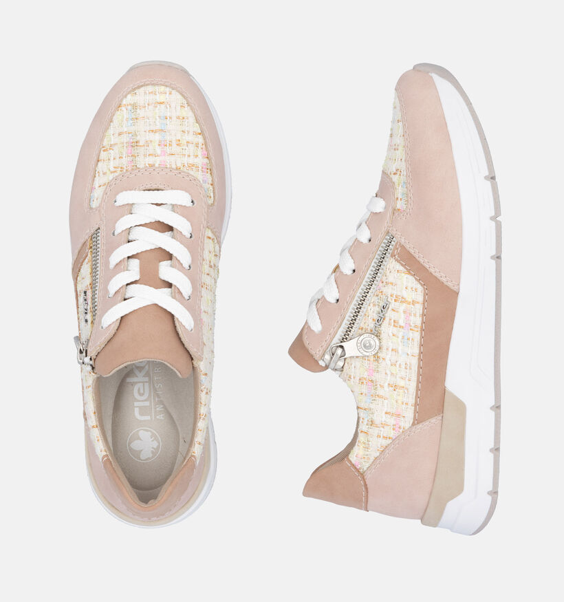 Rieker Baskets casual en Rose pour femmes (351241) - pour semelles orthopédiques