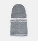 Via Limone Bonnet et Col Gris en tricot torsadé (Ensemble) pour filles, garçons (367427)