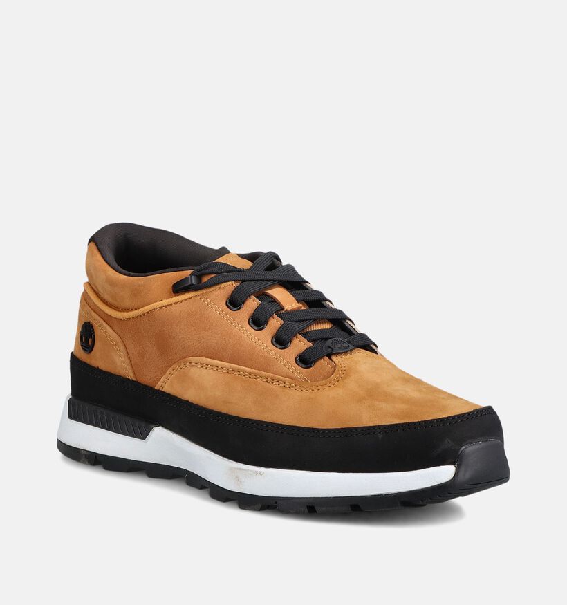 Timberland Euro Grid Baskets Mid en Cognac/Noir pour hommes (378144) - pour semelles orthop&eacute;diques