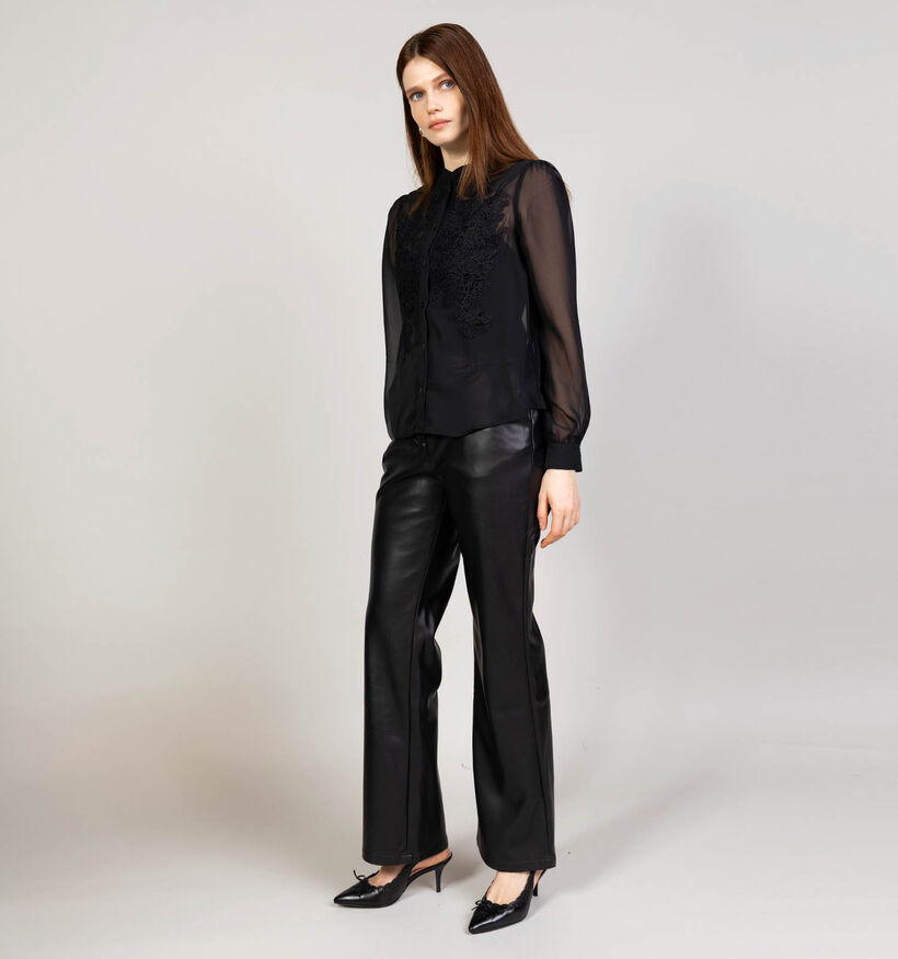 Mexx Lace Detail Zwarte Blouse voor dames (375527)