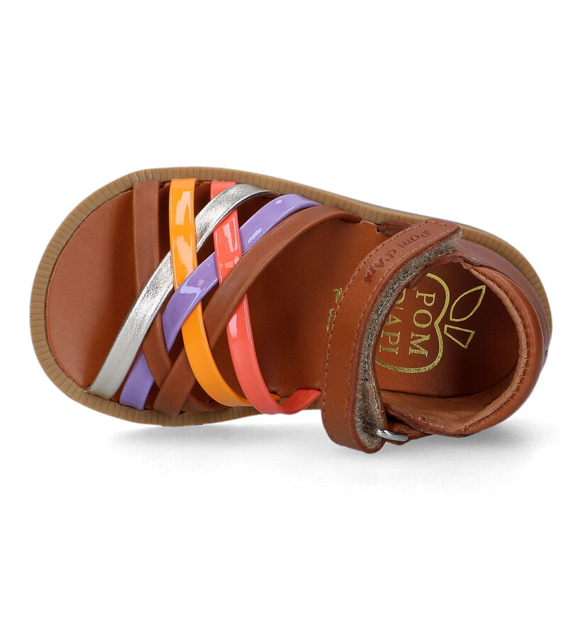 Pom d'Api Poppy Lux Sandales en Cognac pour filles (322870)