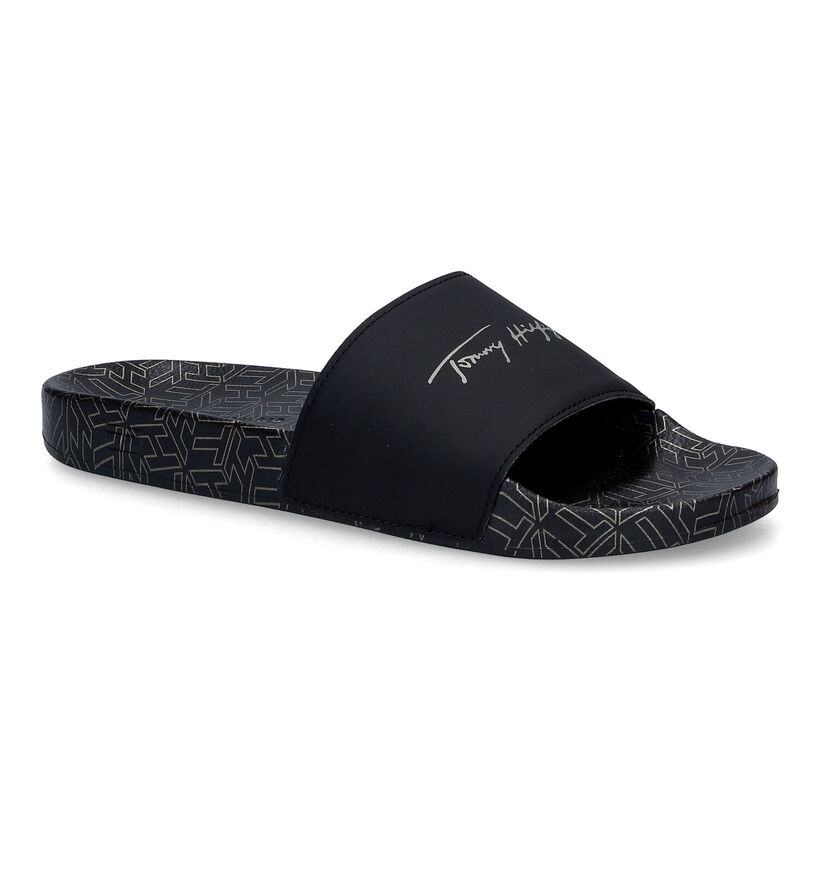 TH Tommy Metallic Zwarte Slippers voor dames (304013)