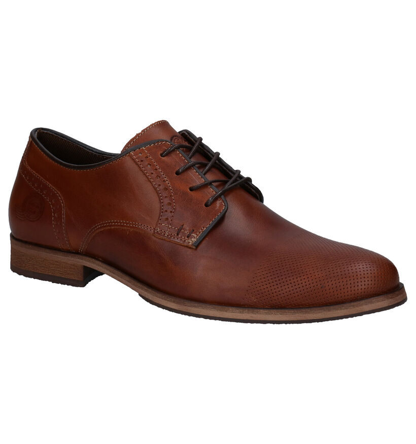 Bullboxer Cognac Geklede Veterschoenen in leer (281296)