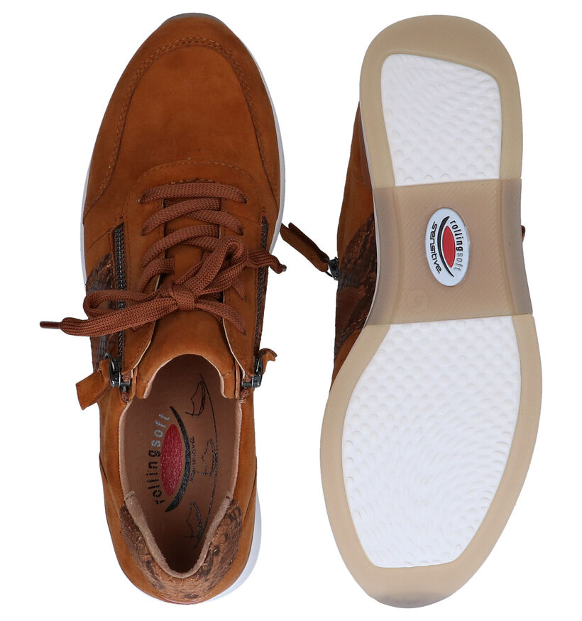 Gabor Rollingsoft Chaussures à lacets en Cognac pour femmes (282422) - pour semelles orthopédiques