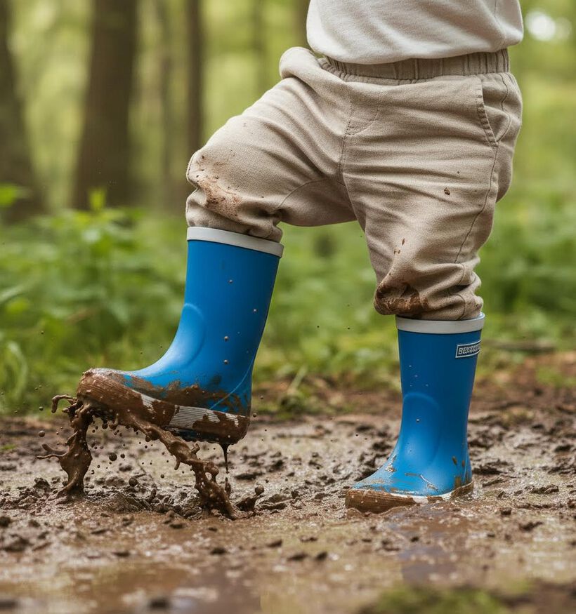 Bergstein Classic Blauwe Regenlaarzen voor meisjes, jongens (373242) - geschikt voor steunzolen