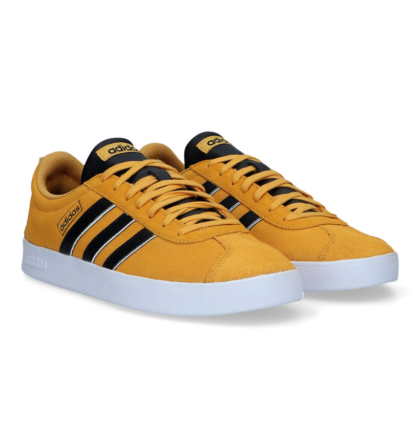 adidas VL Court 2.0 Baskets en Jaune pour hommes (326306) - pour semelles orthopédiques