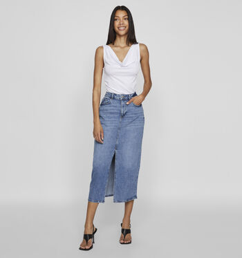 Midi rok blauw