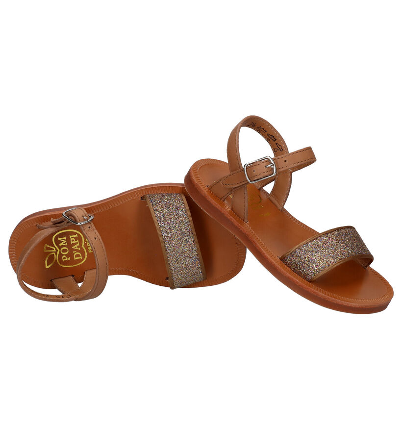 Pom d'Api Plagette Buckle Tao Sandales en Cognac pour filles (322882)