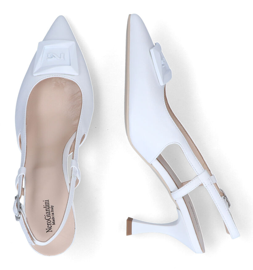 NeroGiardini Escarpins slingback en Blanc pour femmes (321172)