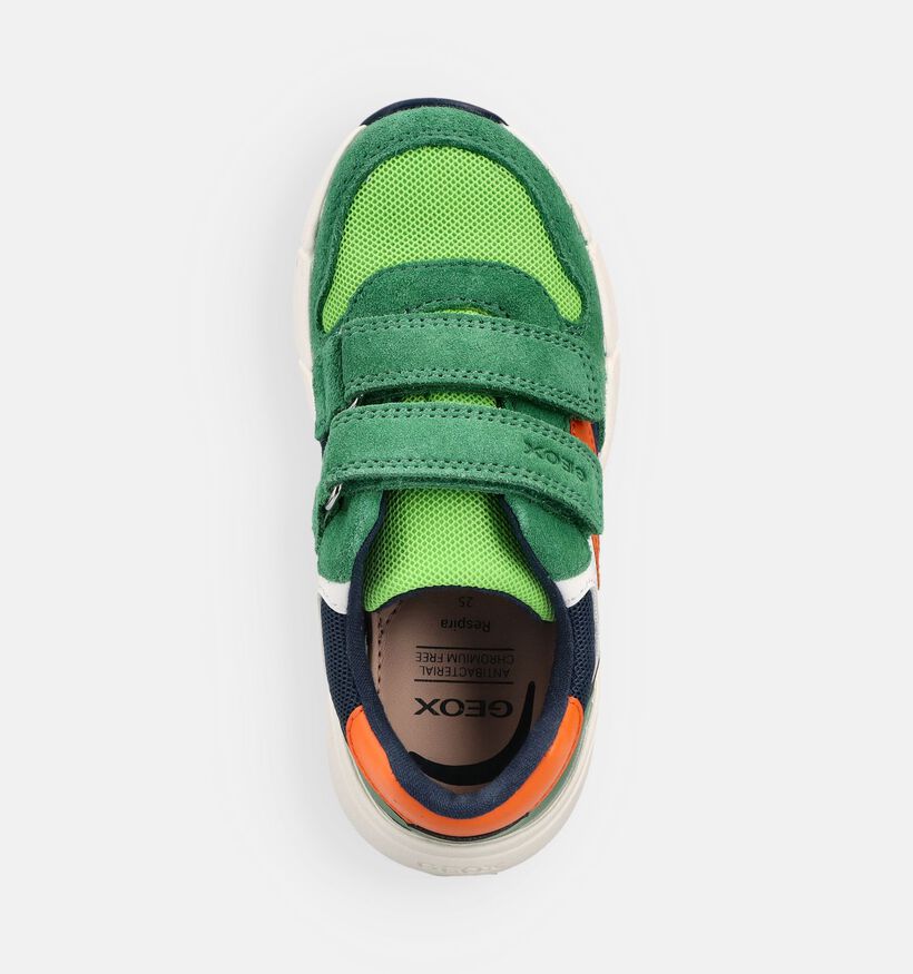 Geox B Flexyper Mini Baskets pour b&eacute;b&eacute; en Vert pour gar&ccedil;ons (368448) - pour semelles orthop&eacute;diques