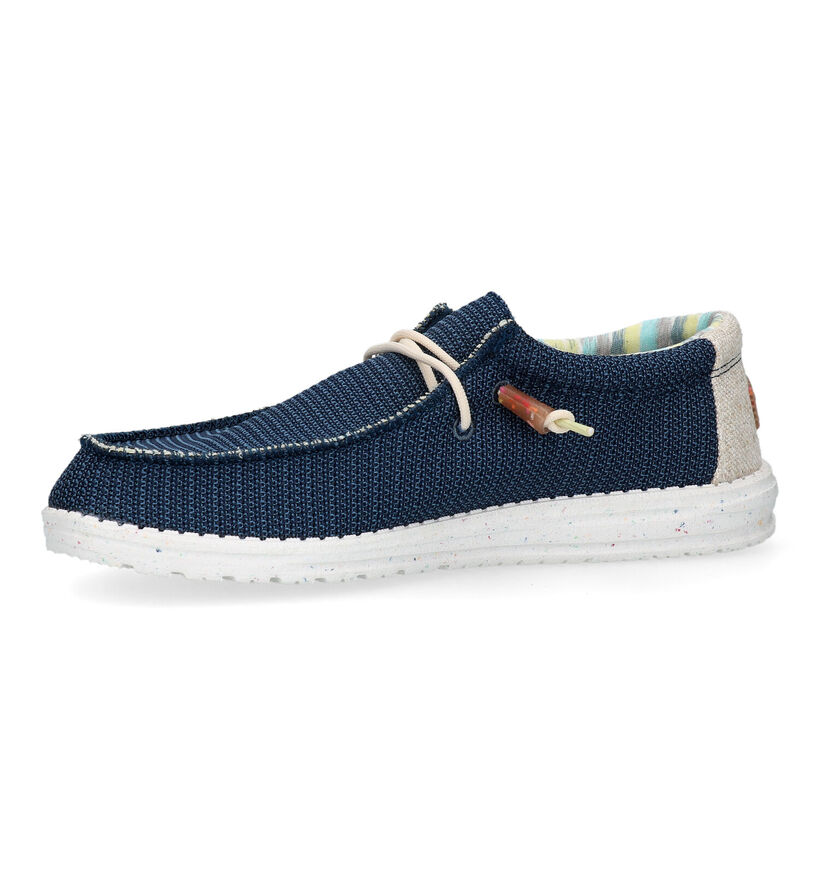 HEYDUDE Wally Eco Strech Mocassins en Bleu pour hommes (324852) - pour semelles orthopédiques