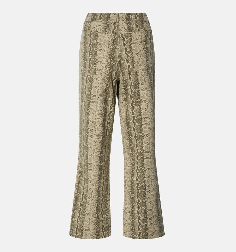 Pieces Salume Beige Wide Leg Jeans Slangenprint voor dames (359044)