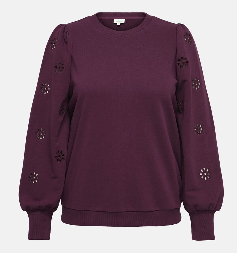 ONLY Carmakoma Femme Sweatshirt en Bordeaux pour femmes (378404)