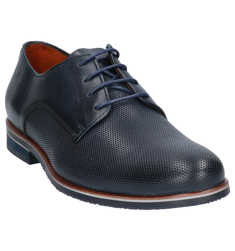 Van Lier Chaussures habillées en Bleu foncé en cuir (265959)