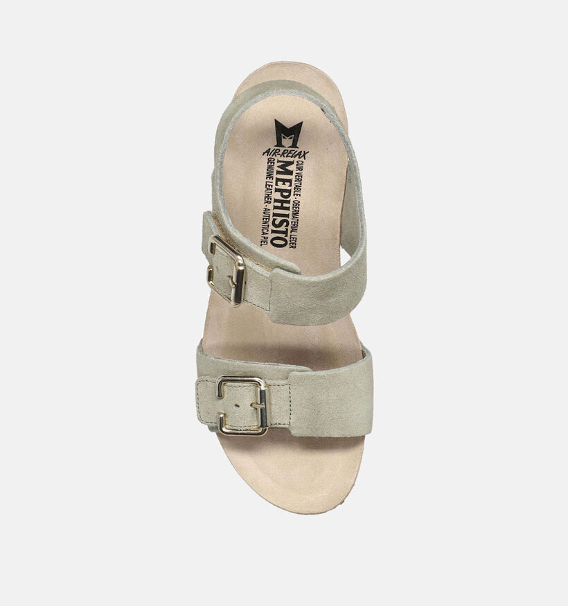 Mephisto Lissandra Sandales avec talon compensé en Vert pour femmes (354284)