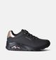 Skechers Uno Shimmer Away Zwarte Sneakers voor dames (365656) - geschikt voor steunzolen