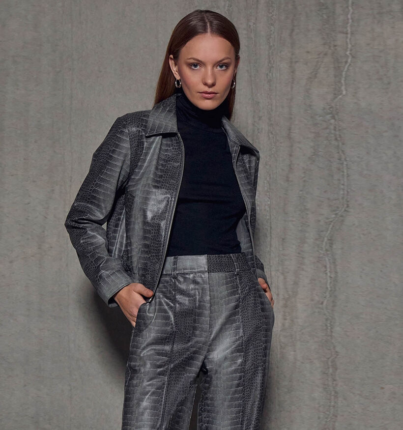 Minus Lilu Grijze Korte vest voor dames (348253)