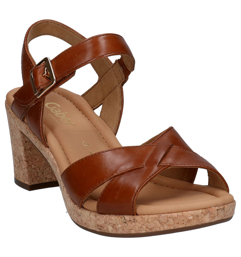 Gabor Cognac Sandalen in leer (274038)