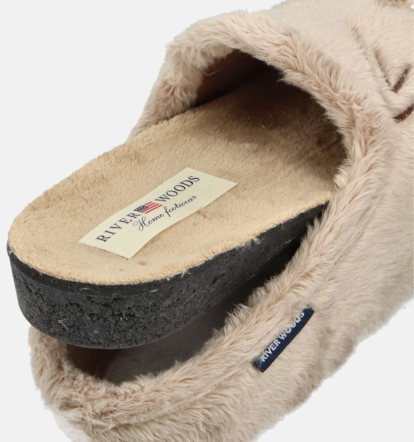 River Woods Pippa Lichtbeige Pantoffels voor dames (363681) - geschikt voor steunzolen