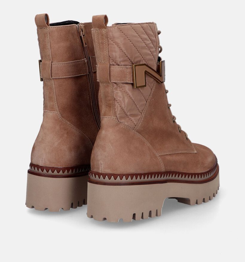 Nathan-Baume Boots à lacets en Camel pour femmes (332398)