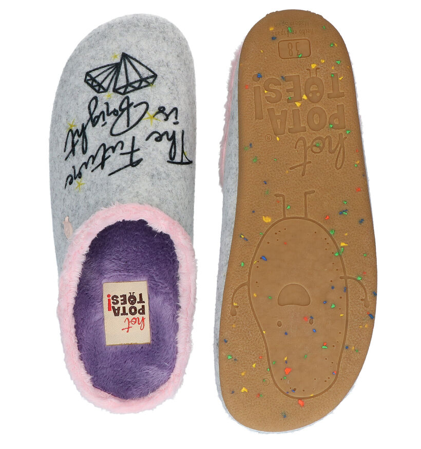 Hot Potatoes Grijze Pantoffels in stof (283240)