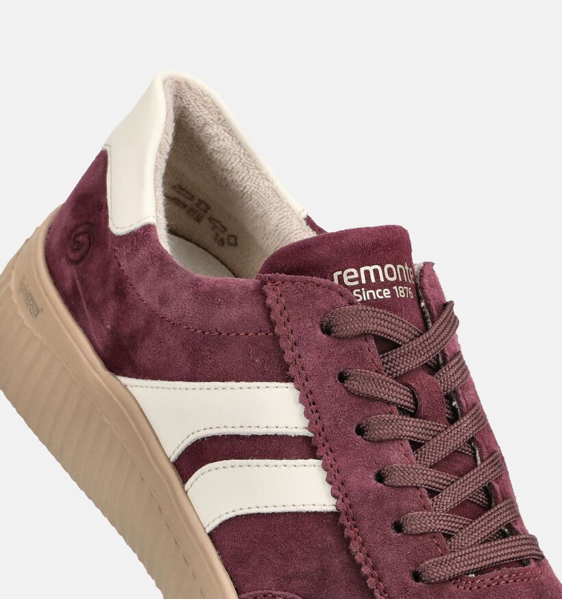 Remonte Bordeaux Lage Sneakers voor dames (376600) - geschikt voor steunzolen