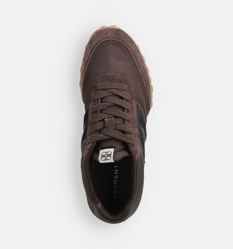 Laurent David Donkerbruine veterschoenen voor dames (365032) - geschikt voor steunzolen