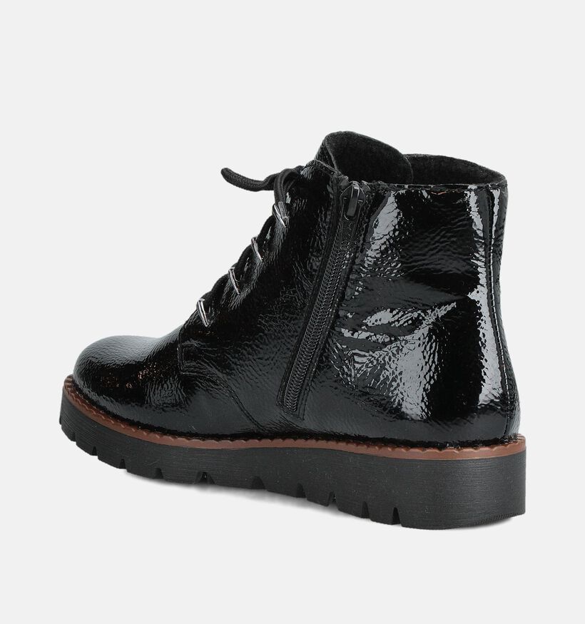 Rieker Zwarte Veterboots voor dames (363528) - geschikt voor steunzolen