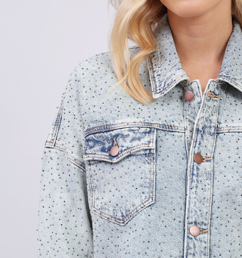 Guess Belle Bling Blauwe Korte Jas Denim voor dames (354588)