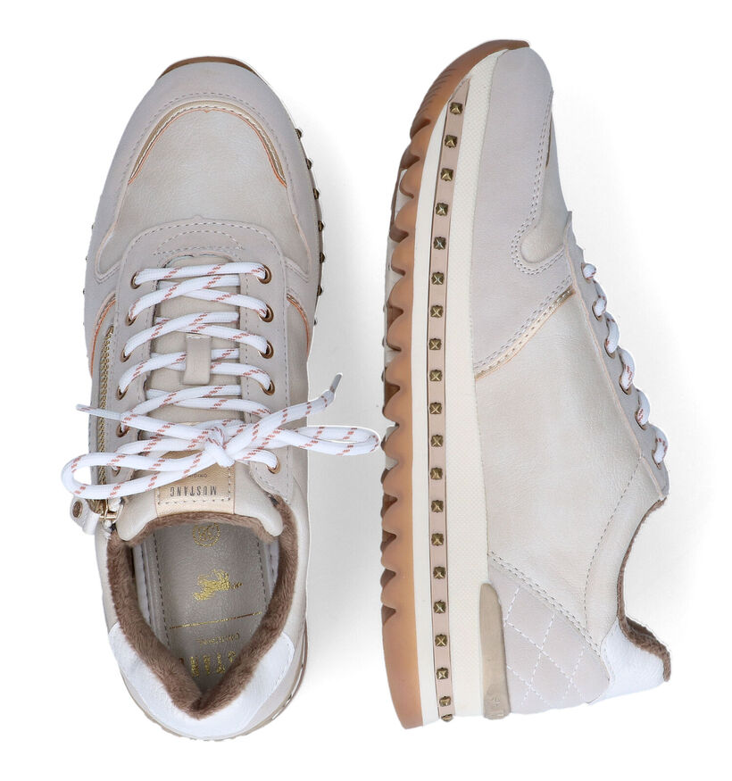 Mustang Baskets casual en Écru en simili cuir (316082)