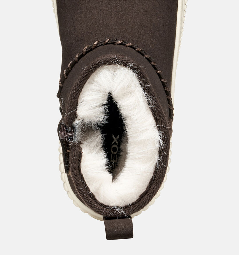 Geox Laquinny Bottes hautes en Brun foncé pour filles (361915)