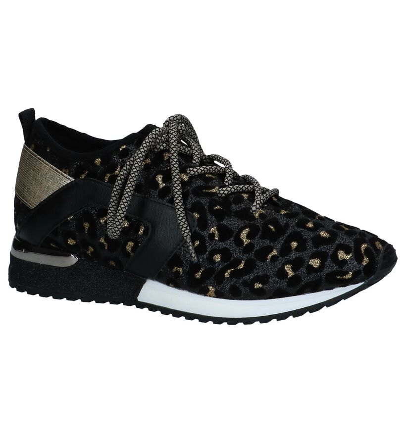 La Strada Zwarte Glitter Sneakers in kunstleer (252672)