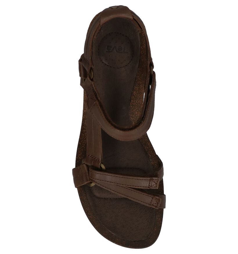 Sandalen met Sleehak Donkerbruin Teva Ysidro Universal in leer (212736)