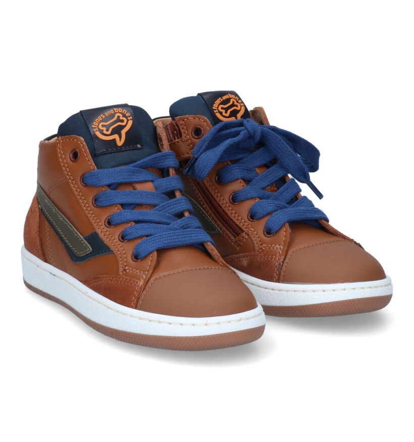 STONES and BONES Colas Blauwe Hoge Schoenen in leer (317476)