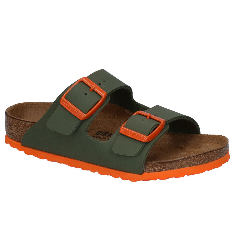 Birkenstock Arizona Birko Flor Nu-pieds en Noir pour garçons (338071)