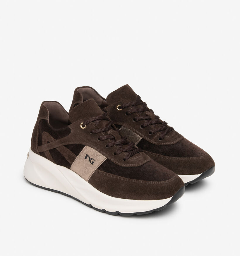 NeroGiardini Donkerbruine Sneakers voor dames (377863) - geschikt voor steunzolen