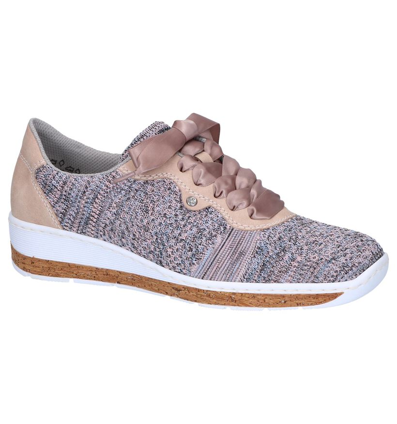 Rieker Chaussures à lacets en Rose en textile (239625)