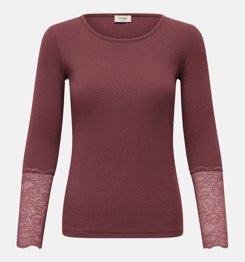 Fransa Hizamond Bordeaux T-shirt met Lange Mouwen voor dames (379928)