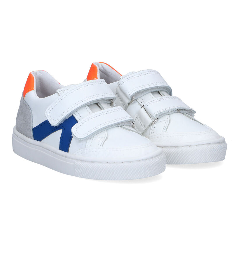 CKS Cedric Witte Velcroschoenen in leer (308261)