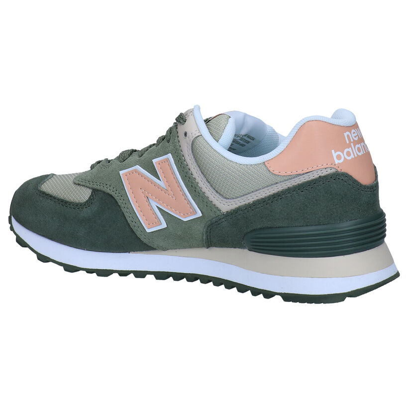 New Balance WL574 Baskets en rose en cuir (293644)