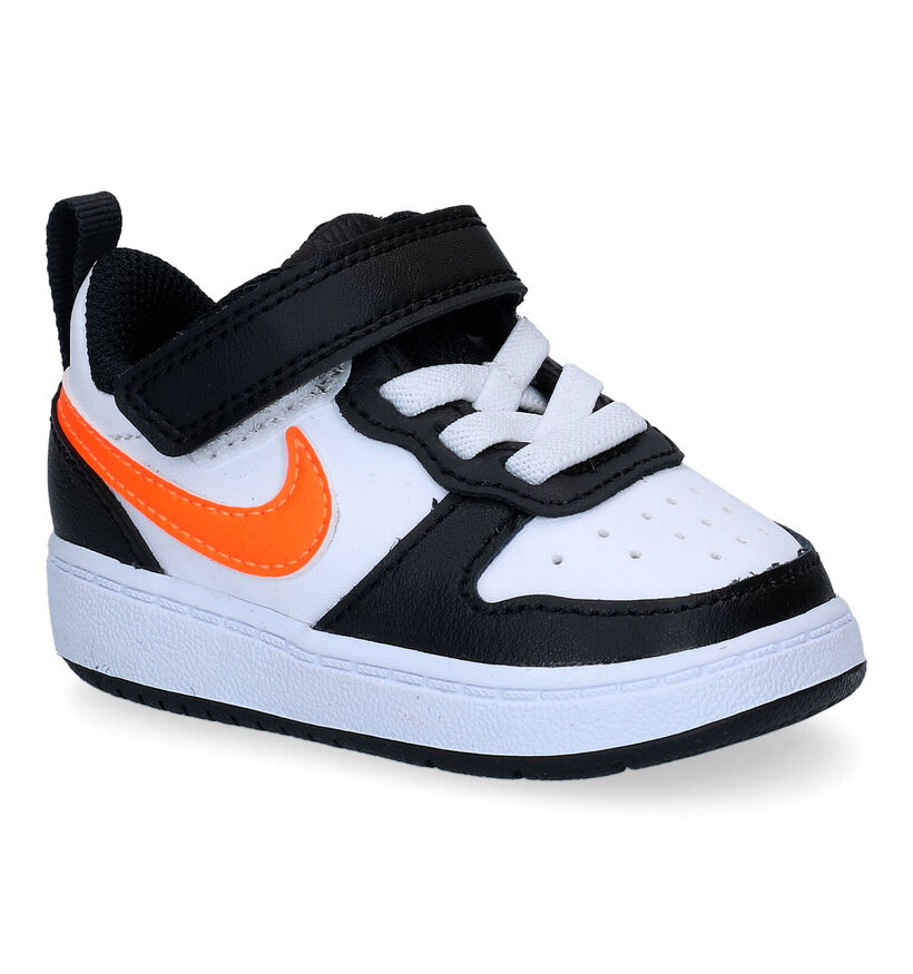 Nike Court Borough Zwarte Sneakers in kunstleer (302142)