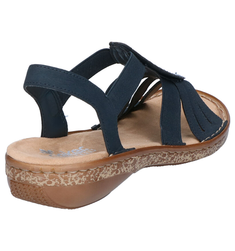 Rieker Donkerblauwe Sandalen in stof (271887)