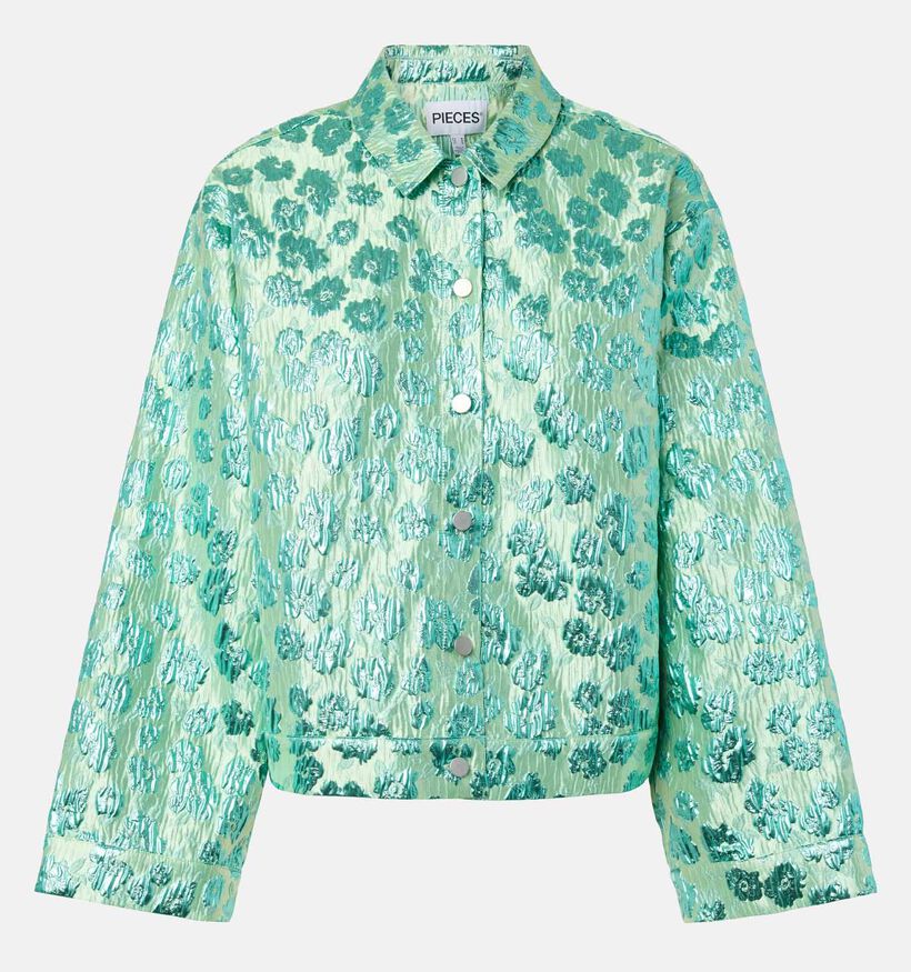 Pieces Molly Jacquard Greenery Flowers Groene Jas voor dames (381155)
