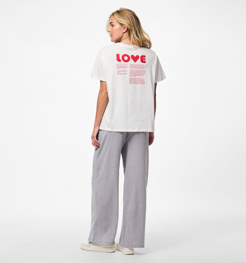 Pieces Witte Love T-shirt voor dames (362262)