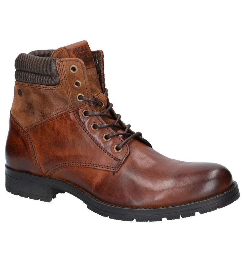 Jack & Jones Zachary Bruine Boots in leer (252836)