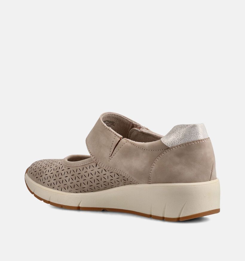 Jana Taupe Comfortschoenen voor dames (367762) - geschikt voor steunzolen