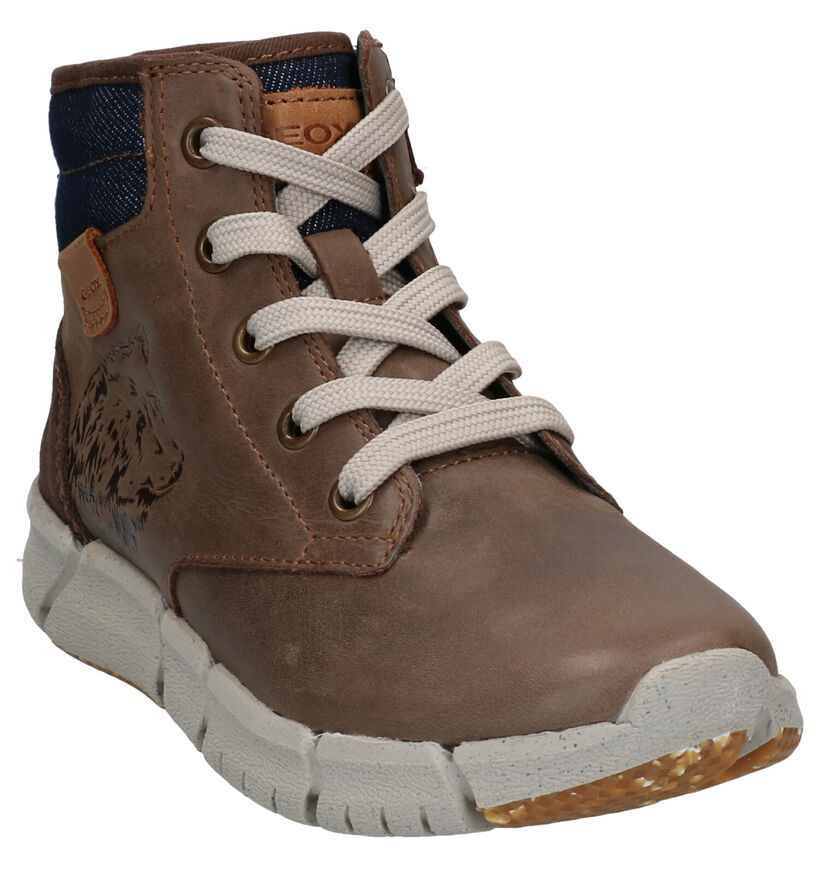 Geo Flexyper Bruine Bottines in leer (294082)